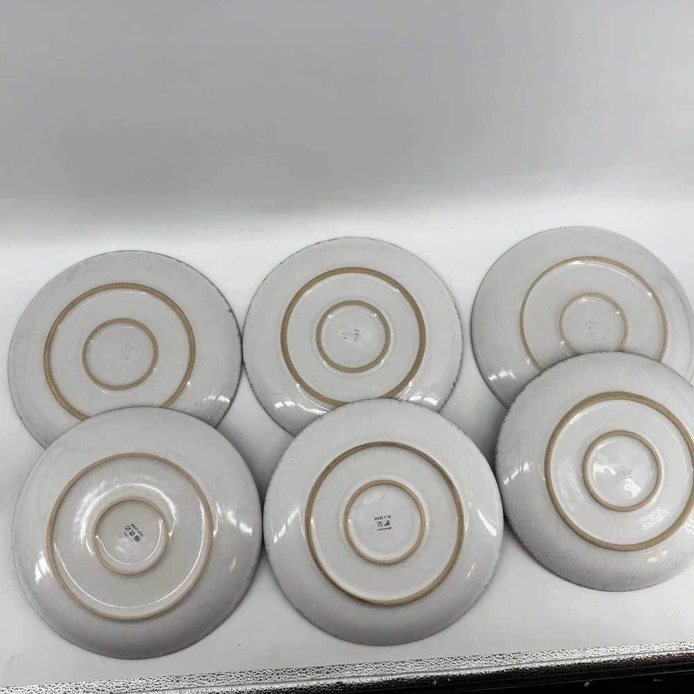 West Elm Salad Plates Set of 6 Seafoam Green Blue Reactive Glaze Stoneware 8.5